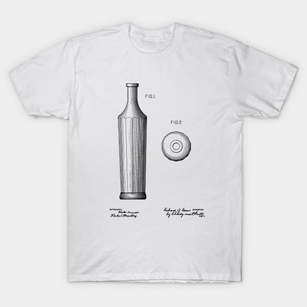 Bottle Design Vintage Patent Drawing T-Shirt by TheYoungDesigns